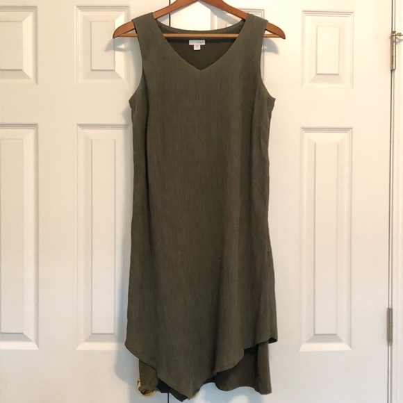 J. Jill Dresses & Skirts - J. Jill Sleeveless Lagenlook Olive Dress Small